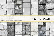 Brick Wall Digital Papers, a Background Graphic by BonaDesigns (Thumbnail 1 of 5)
