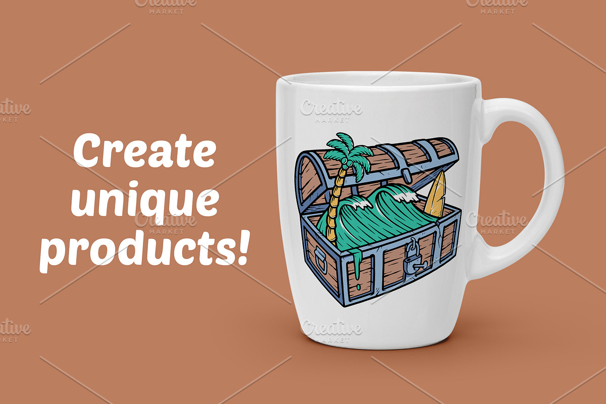The beach is a treasure, an Object Illustration by gunaonedesign (Photo 2 of 6)