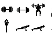 Fitness Workout Silhouette Icon Set, an Illustration by musafir_fashion (Thumbnail 7 of 51)