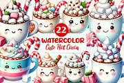 Watercolor Cute Hot Cocoa Png Clipar, an Illustration by CreationArt (Thumbnail 1 of 5)