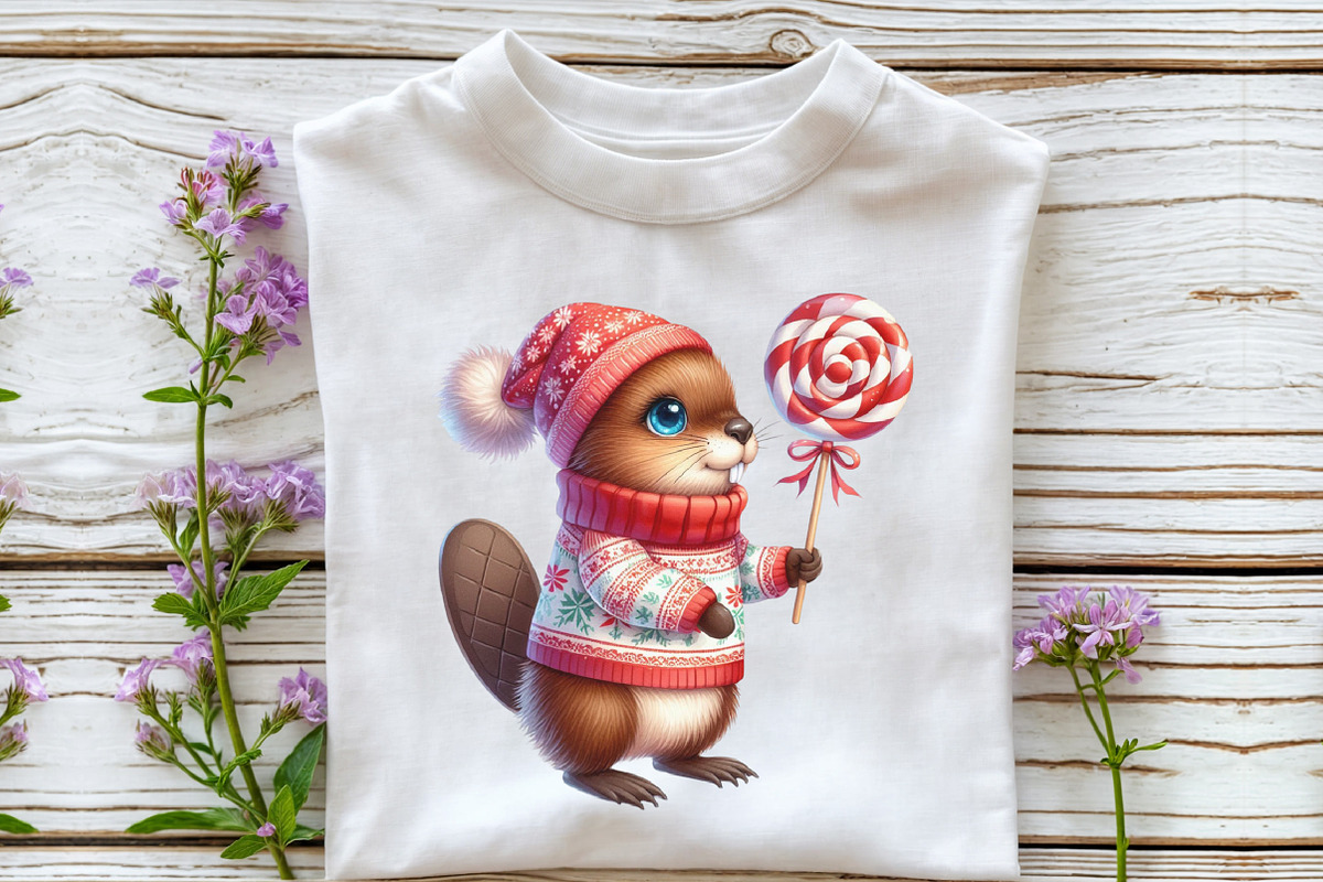 Christmas Beaver Sublimation Clipart, a Seasonal Illustration by Rose Art (Photo 4 of 7)