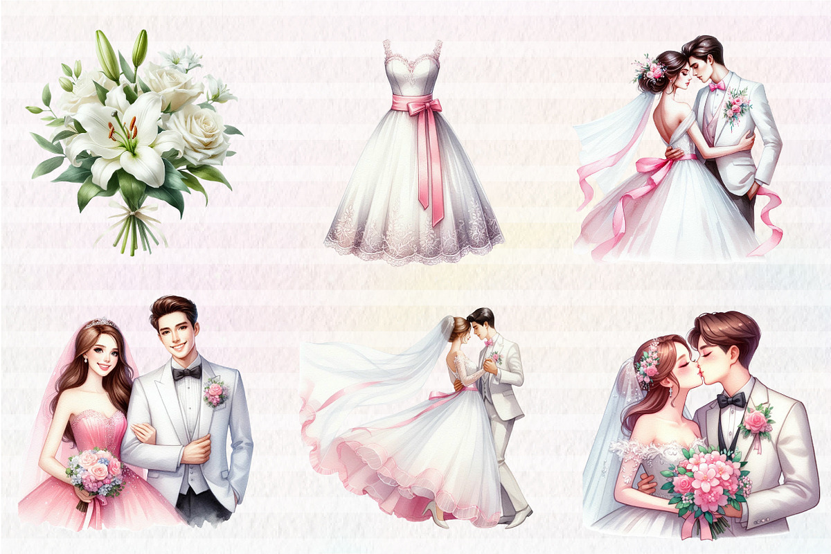 Cute Wedding  Clipart, an Illustration by CreationArt (Photo 5 of 7)