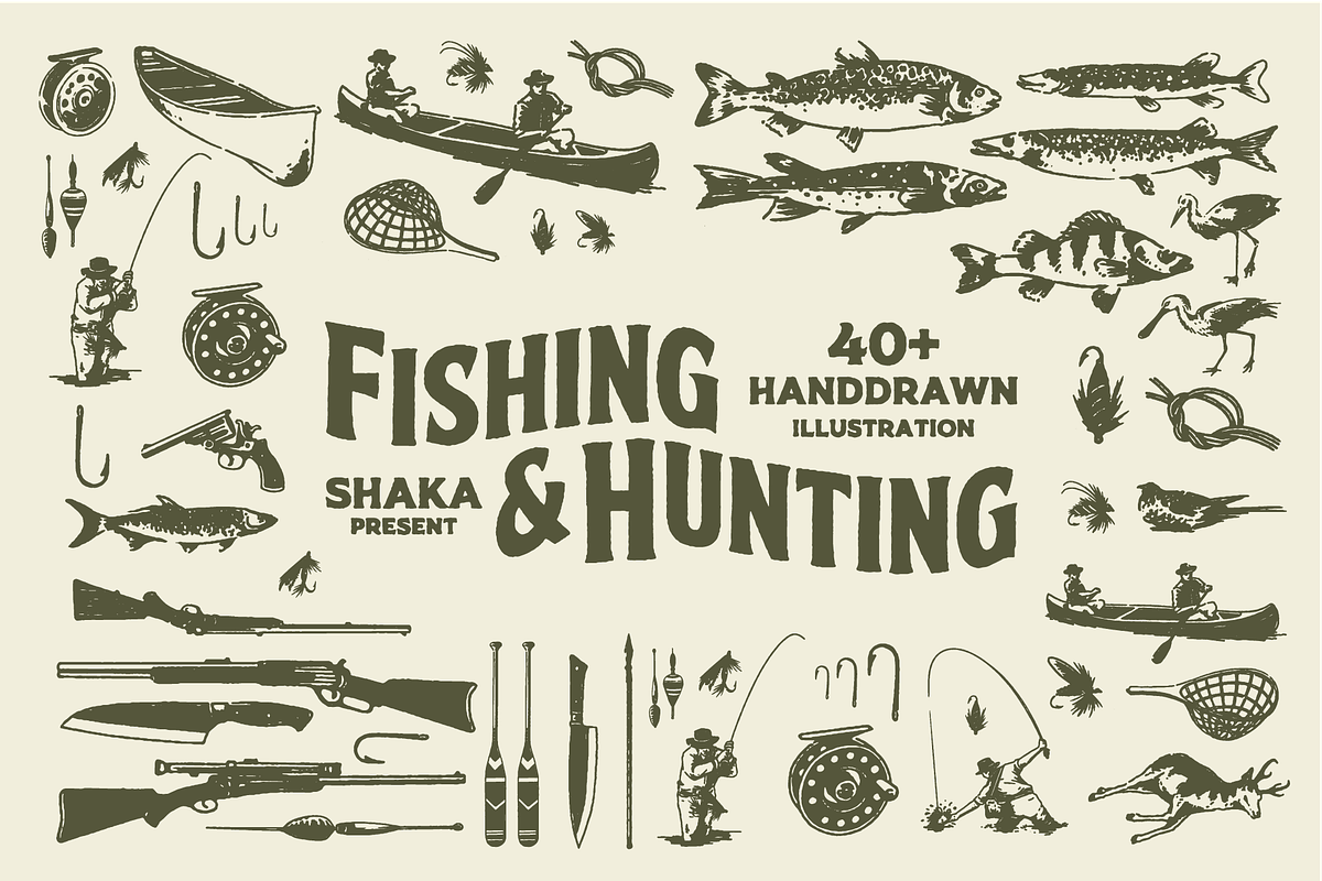 Fishing & Hunting Bundle by Shaka, an Illustration by SHAKA (Photo 1 of 4)