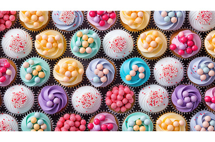 bakery colorful cupcake food ai, a Background Photo by pikepicture