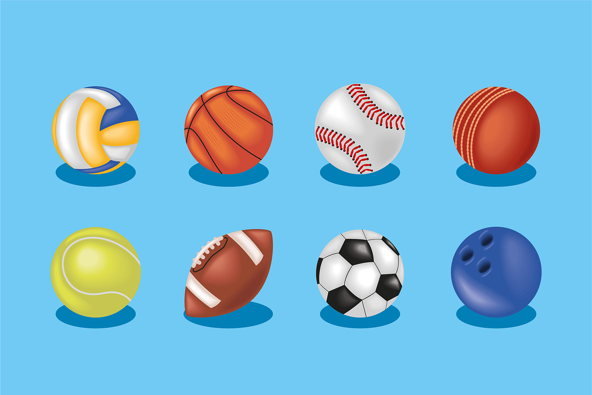 Sports Balls Illustration Set