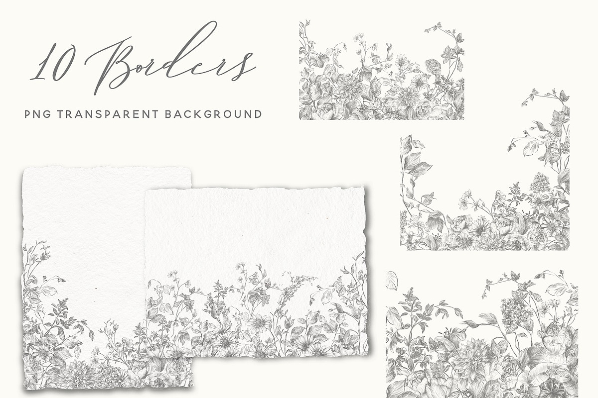 Pencil Sketch Flowers Clipart, an Illustration by BlumenSoul (Photo 4 of 11)