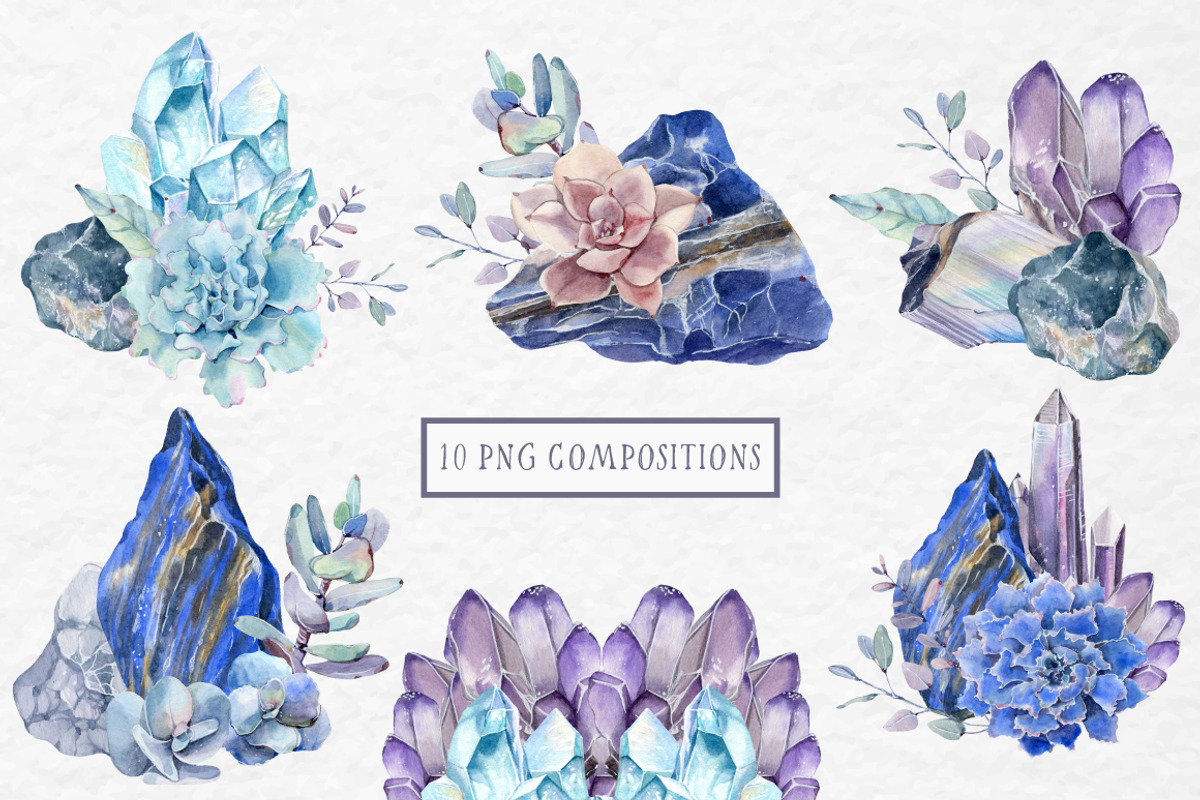 GEMSTONES watercolor collection, an Illustration by Lemaris (Photo 4 of 8)