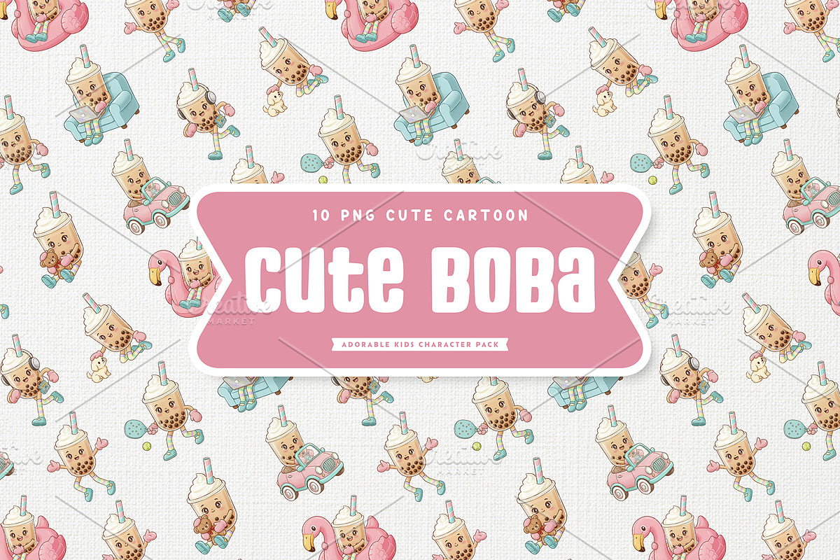 Sweet Cute Boba Fun Cartoon, a Food Illustration by Gohsantosa (Photo 2 of 4)