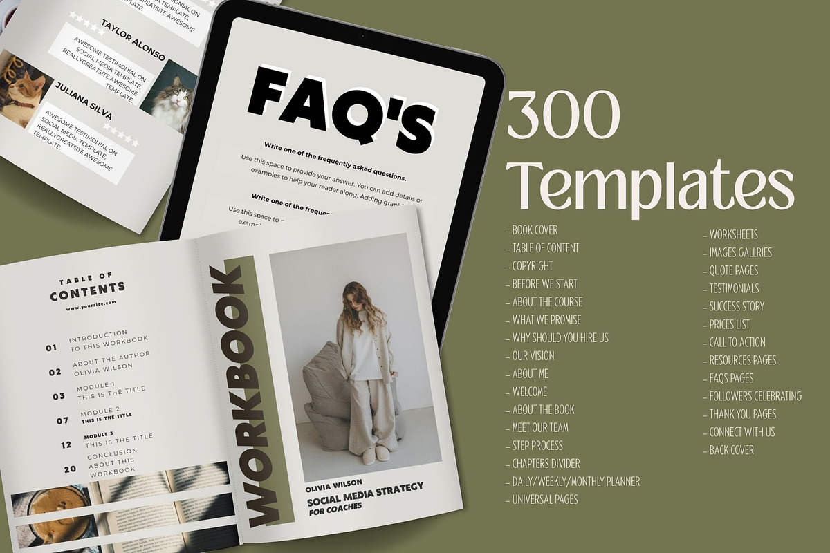 300 Coach Workbook & Ebook Kit Canva, a Templates & Theme by iloveTemplate (Photo 2 of 4)