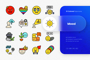 Mood Colored Icons, an Outline Icon by cidcud_graphic