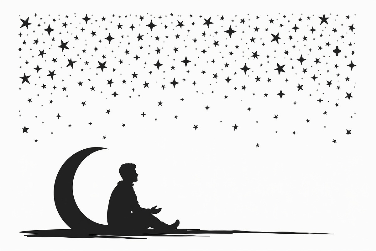Mystic Meditation Under Starry Sky, an Illustration by Designs_River (Photo 4 of 9)