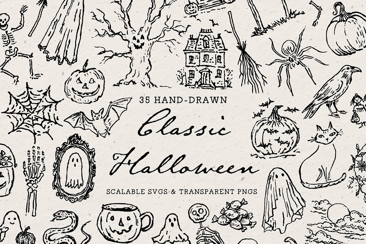 Halloween Clipart Bundle, Spooky Set, a Seasonal Illustration by The October Creative (Photo 2 of 13)