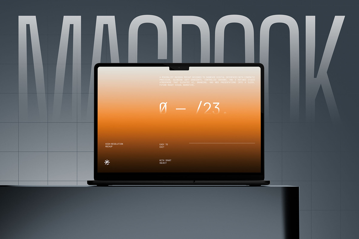 Minimalist Macbook Screen Mockup, a Mac Mockup by fakhroo (Photo 1 of 4)