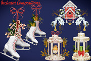 Christmas Robins watercolors, a Seasonal Illustration by Happy Sloth Graphics (Thumbnail 8 of 19)