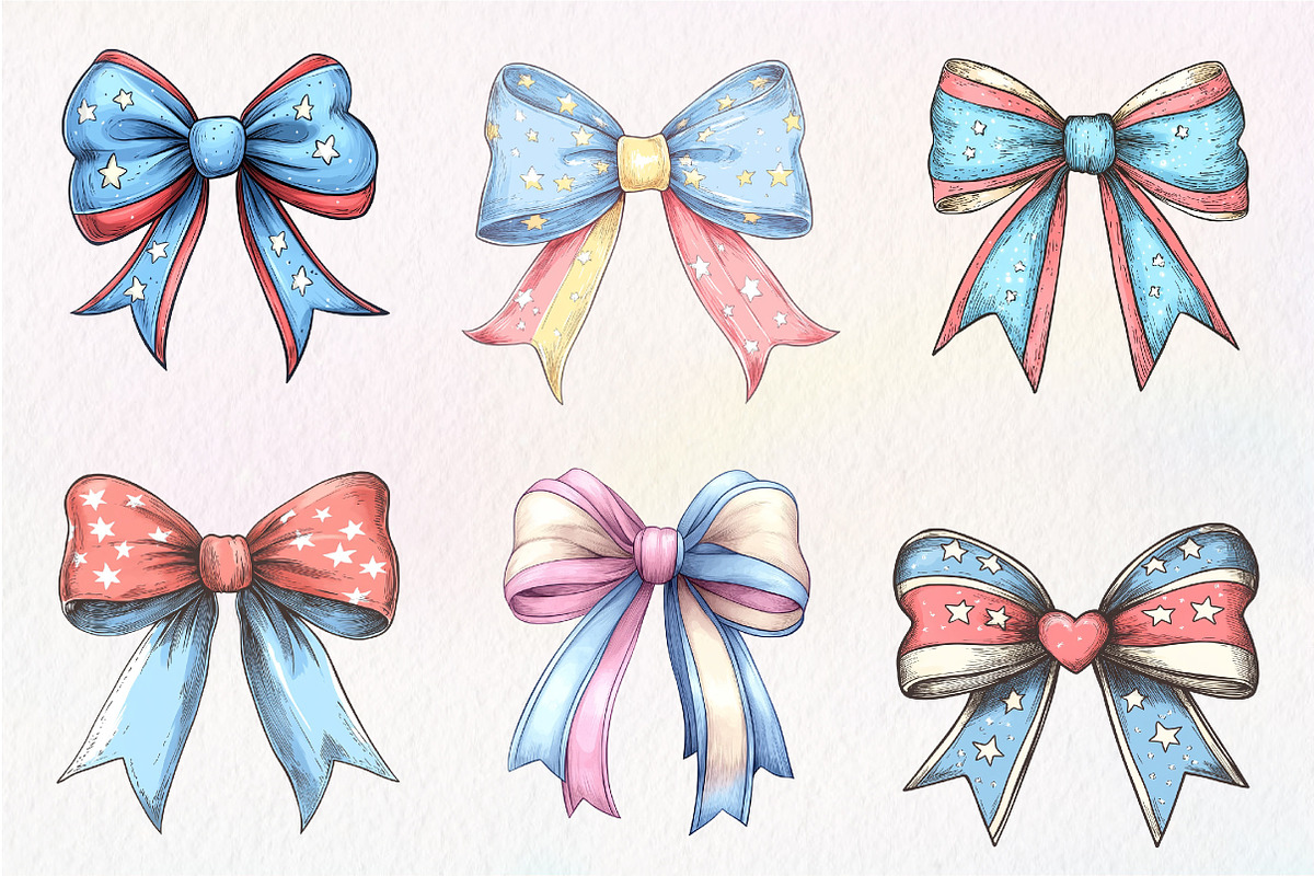 4th of July Bow Sublimation Bundle, an Illustration by CreationArt (Photo 4 of 6)