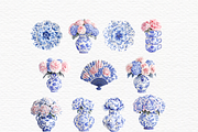 Blue chinoiserie watercolor plate, a Decorative Illustration by Invite to Clipart (Thumbnail 3 of 4)