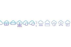 Cloud computing icons representing, a Technology Illustration by ZinetroN