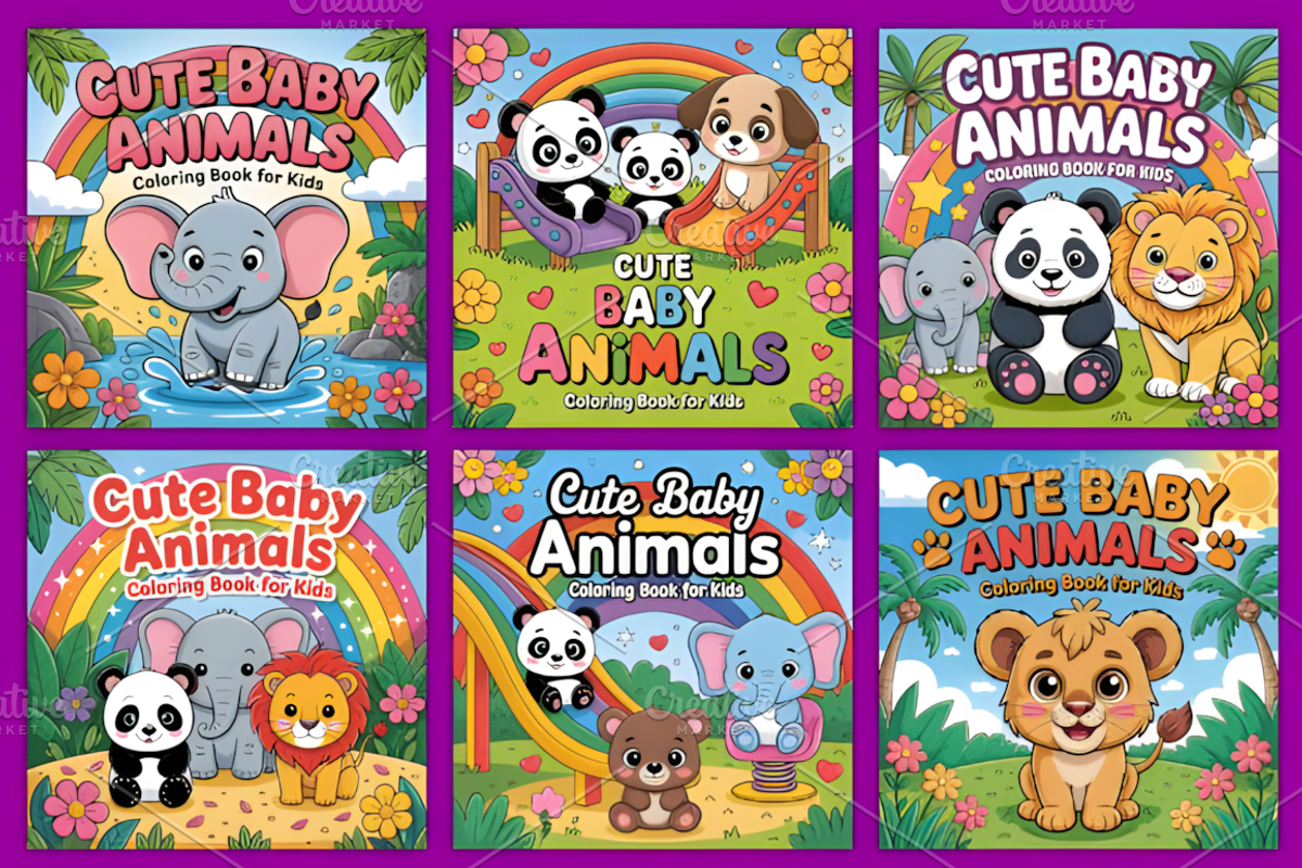 CUTE BABY ANIMALS COLORING PAGES, an Animal Illustration by Coco Bloom (Photo 4 of 5)