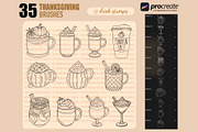Thanksgiving brushes for Procreate, a Brush Add-On by PDknyStudio (Thumbnail 3 of 5)