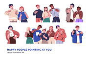 Happy people pointing at you set, a Person Illustration by Good Studio (Thumbnail 1 of 7)