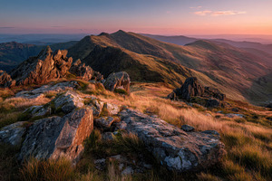Wales mountain sunset, a Photo by Beautiful things