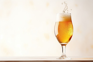 Pouring beer into glass on white background, a Food & Drink Photo by AlyaAnd