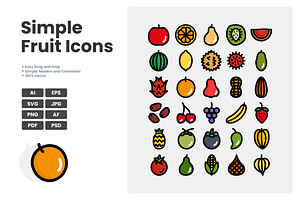 Fruit Simple Icons, a Duotone Icon by erifqizeicon