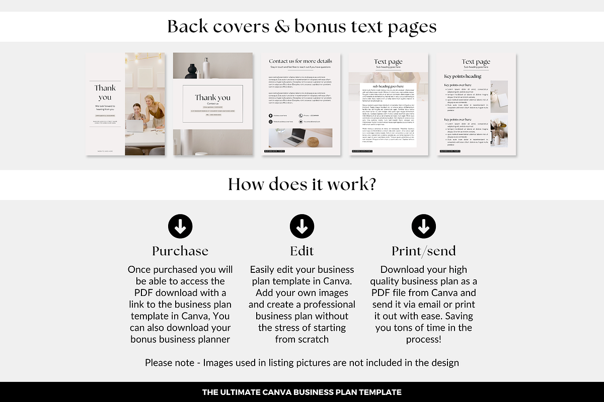 Business plan Canva template, a Design Template by Cate Creates (Photo 8 of 9)