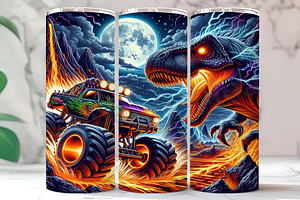 Dino Monster Truck Tumbler, an Arts & Entertainment Photo by LamanAzalea