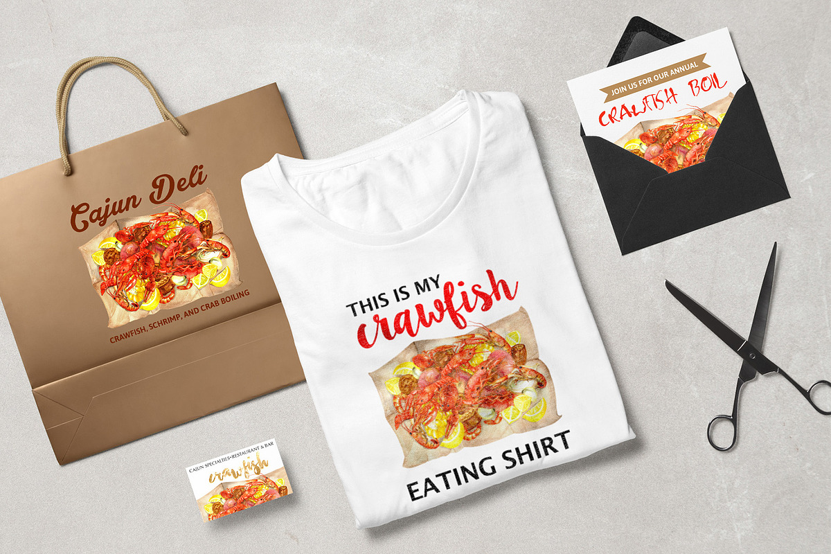 Crawfish Boil Illustration, a Food Illustration by Dora Katona (Photo 2 of 3)