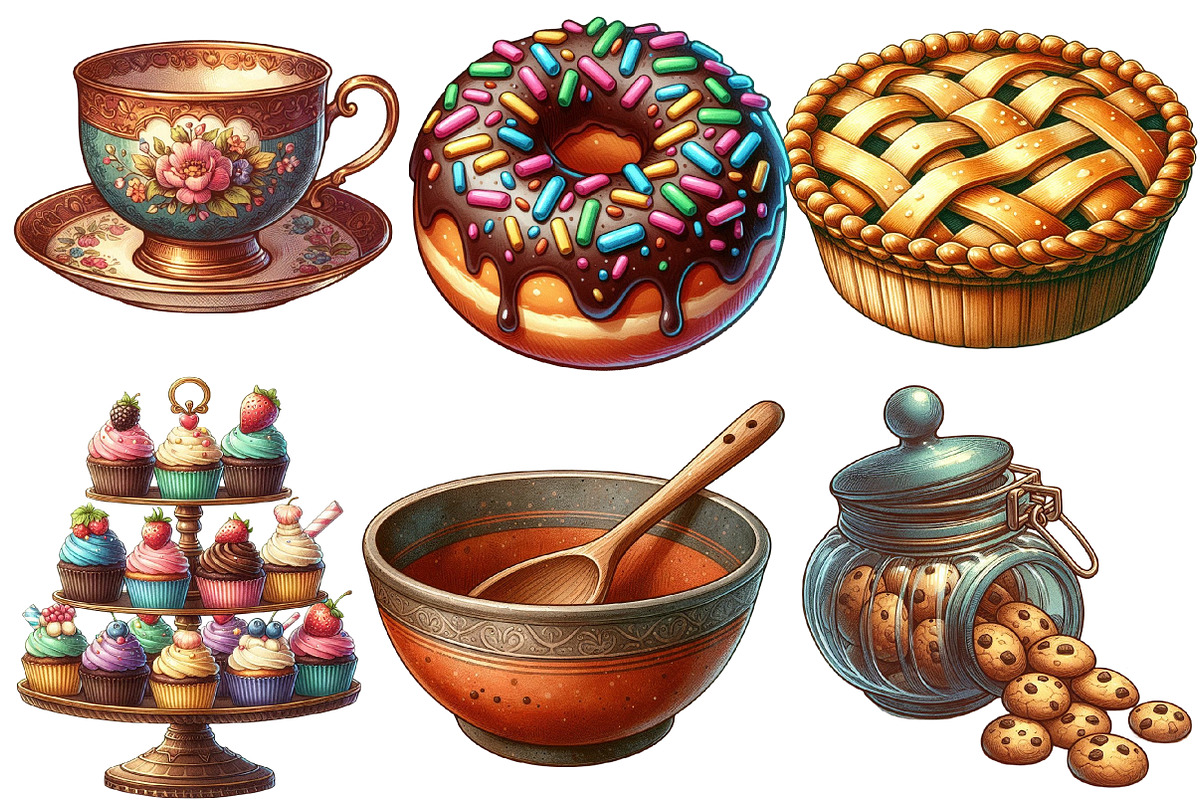 Vintage Baking Sublimation Clipart, an Illustration by Designworld (Photo 6 of 7)