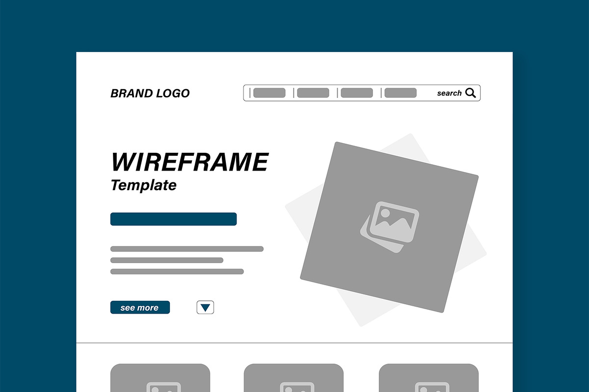 Clean Web Wireframe Template Design | Creative Market