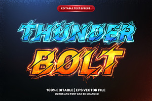 Thunder Bolt Spark Text Effect Style