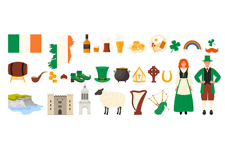 Travel to Ireland set, Irish people