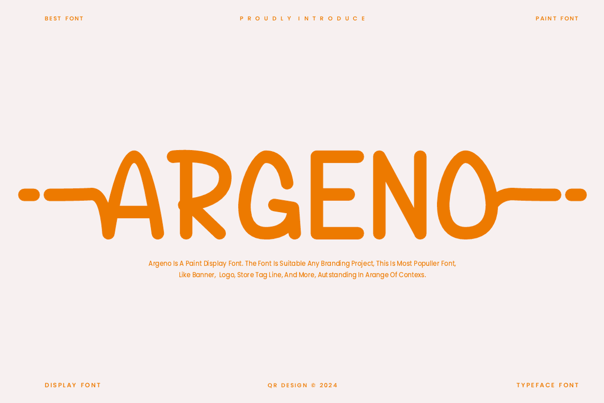 Argeno - Paint Font, a Sans Serif Font by QR Design Studio (Photo 1 of 7)