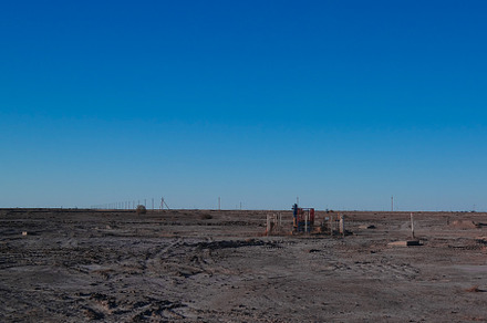 nature gas production at Aralcum desert as a bed of former Aral sea, Karakalpak