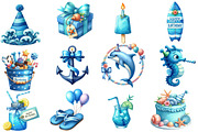 Summer Happy Birthday Clipart, an Illustration by Designworld (Thumbnail 2 of 5)