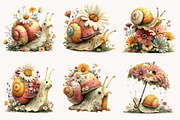 Whimsical Daisy Snail Clipart, a Seasonal Illustration by Designworld (Thumbnail 2 of 10)