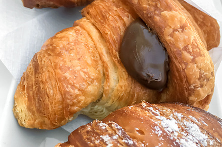 Chocolate croissants, a Food & Drink Photo by KYNA STUDIO
