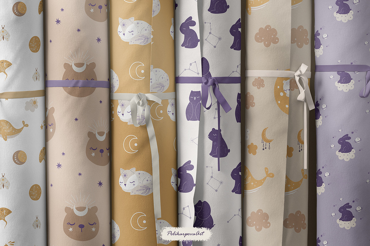 Celestial Animals clipart & pattern, an Animal Illustration by polikarpovaart (Photo 7 of 10)