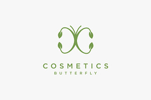 Abstract Butterfly Leaf Logo Icon