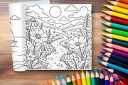 Minimalist Landscape Coloring Pages, a Brochure Template by LA Design (Thumbnail 10 of 10)