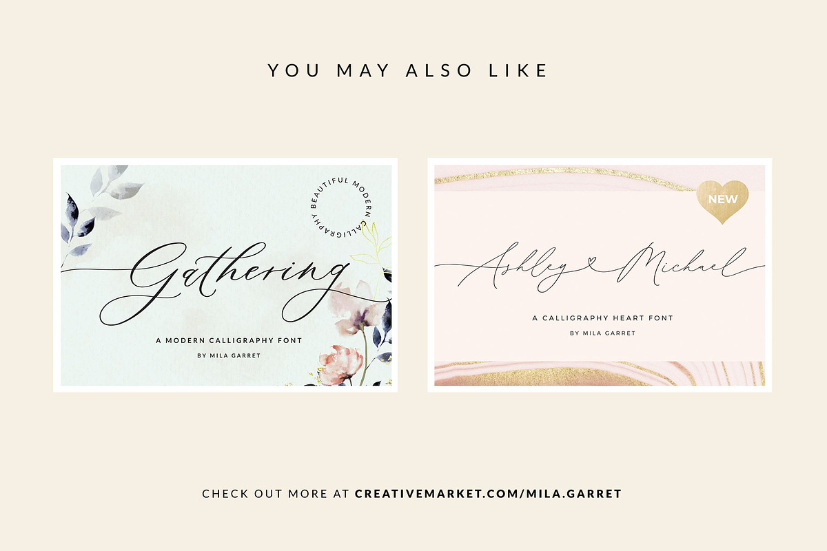 Darling Peach Wedding Heart Script, a Script Font by Mila Garret (Photo 16 of 16)