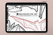 Bat Procreate Brush Stamps, a Shape Add-On by MadliArt (Thumbnail 3 of 5)