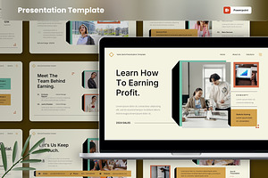 Earning - Sales Deck PowerPoint, a Presentation Template by MtvtdArt