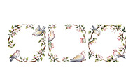 Doves of blossoming apple frames, a Background Graphic by SketchArtStudio (Thumbnail 2 of 3)