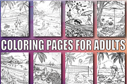 Summer Coloring Pages For Adults, a Seasonal Illustration by Design Zone (Thumbnail 5 of 7)