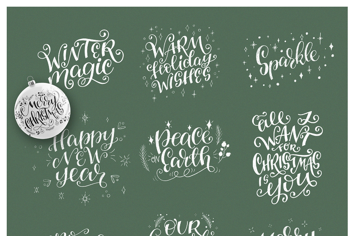 Magic Of Christmas lettering overlay, a Seasonal Illustration by Sketchetarian (Photo 8 of 9)