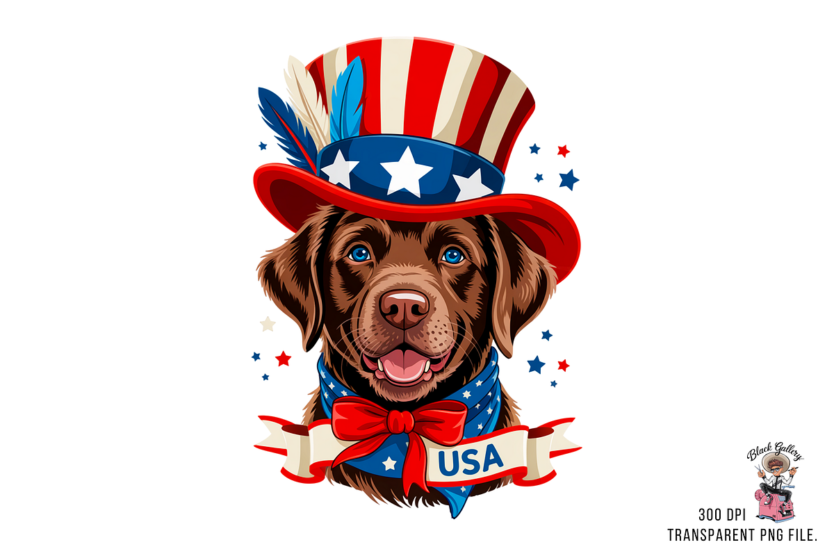 Patriotic Labrador PNG Bundle, a Graphic by Clipart Bloom (Photo 3 of 11)