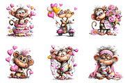 Valentines Day Monkey Sublimation, an Illustration by CreationArt (Thumbnail 4 of 6)